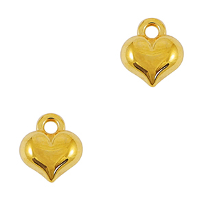 Breloques en m&eacute;tal DQ coeur Dor&eacute; (sans nickel)
