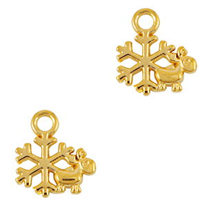 Breloques en m&eacute;tal DQ flocon de neige Dor&eacute; (sans nickel)