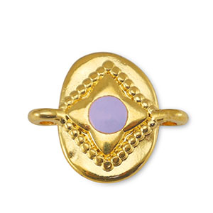 Breloques en m&eacute;tal DQ connecteur ovale Lilas-Dor&eacute; (sans nickel)