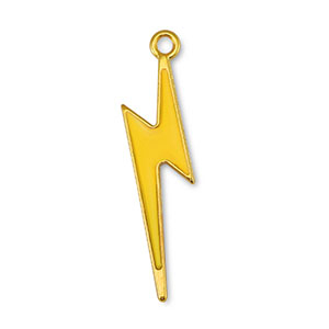 Breloques en m&eacute;tal DQ foudre Jaune-Dor&eacute; (sans nickel)