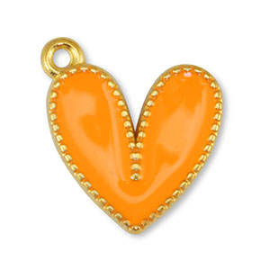 Breloques en m&eacute;tal DQ coeur Orange-Dor&eacute; (sans nickel)