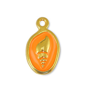 Breloques en m&eacute;tal DQ coquille Orange-Dor&eacute; (sans nickel)