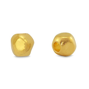 Perles en m&eacute;tal DQ cube Dor&eacute; (sans nickel)