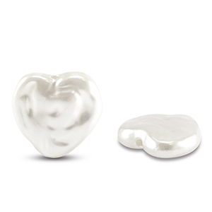 Imitations perles d&rsquo;eau douce coeur Blanc