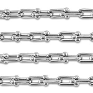 Appr&ecirc;ts en acier Inox cha&icirc;ne maille jaseron ovale Argent&eacute;