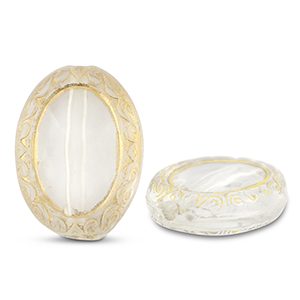 Perles acryliques ovale Transparent-dor&eacute;