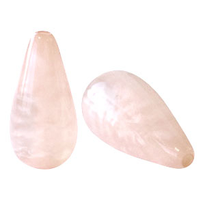 Perles Polaris Elements en forme de goutte Mosso shiny Rose d&eacute;licat