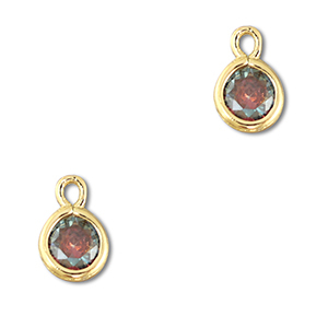 Pendentifs en verre Crystal glass rond Multicolore-dor&eacute;