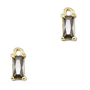 Pendentifs en verre Crystal glass rectangle Multicolore-dor&eacute;