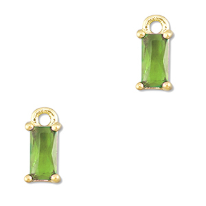 Pendentifs en verre Crystal glass rectangle Vert-dor&eacute;