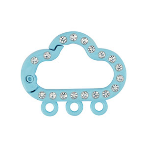 Appr&ecirc;ts color&eacute;s anneau porte-cl&eacute;s nuage &agrave; 3 yeux Bleu clair