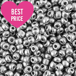 Perles de rocailles 6/0 (4mm) Argent&eacute; brillance m&eacute;tallique