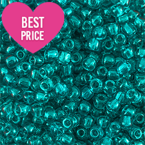 Perles de rocailles 6/0 (4mm) Vert vague oc&eacute;ane transparant mat