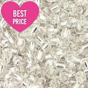Perles de rocailles 12/0 (2mm) Transparant doublure argent&eacute;