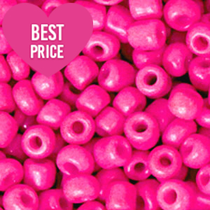Perles de rocailles 8/0 (3mm) Rose vif fluo
