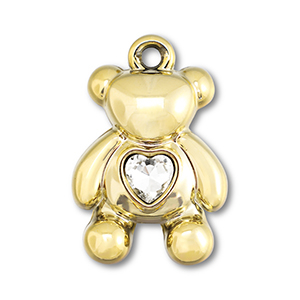 Pendentifs accroche-regard ourson avec c&oelig;ur Dor&eacute;