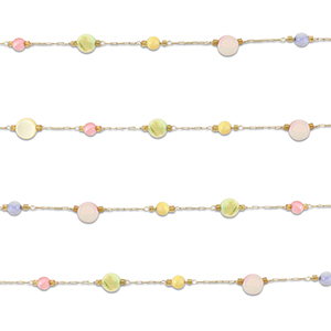 Appr&ecirc;ts en acier inox cha&icirc;ne maille jaseron rond Dor&eacute;-multicolore pastel