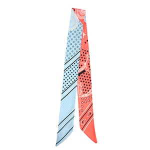 Bandana foulard avec &eacute;toile Rouge clair-bleu clair