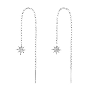Boucles d'oreilles en acier Inox &eacute;toile Argent&eacute;