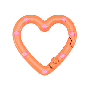 Appr&ecirc;ts color&eacute;s anneau porte-cl&eacute;s coeur Orange-rose