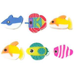 Perles en polym&egrave;re poisson Multicolore