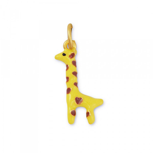 Breloques en m&eacute;tal girafe Jaune-marron-dor&eacute;