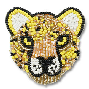Broches l&eacute;opard Jaune-noir-blanc