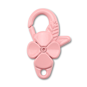 Appr&ecirc;ts color&eacute;s fermoir mousqueton fleur Rose