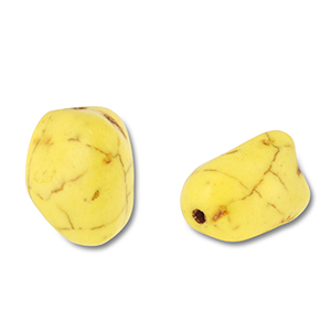Perles en c&eacute;ramique irr&eacute;guli&egrave;res Jaune