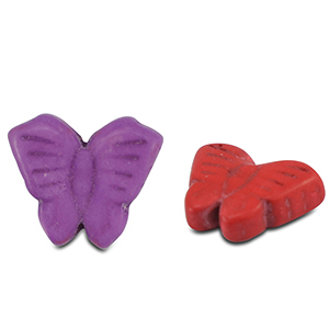 Perles en c&eacute;ramique papillon Multicolore