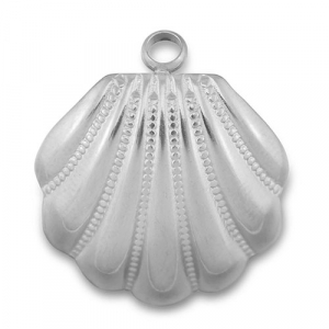 Breloques en acier Inox coquille Argent&eacute;