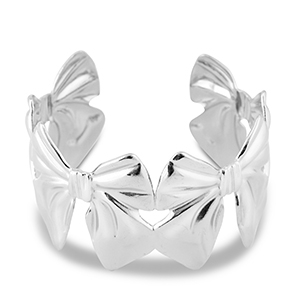 Bracelets en acier Inox jonc n&oelig;ud Argent&eacute;