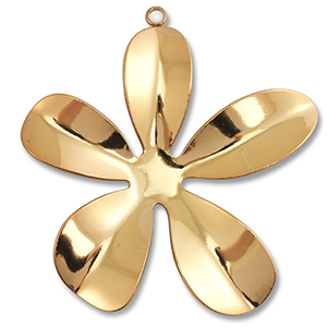 Breloques en acier Inox fleur Dor&eacute;