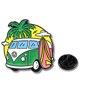 Pins vacances Vert-rose-jaune