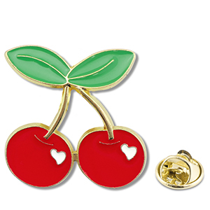 Pins cerises Rouge-vert-dor&eacute;