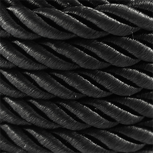 Cordon tendance torsad&eacute; 10mm Noir