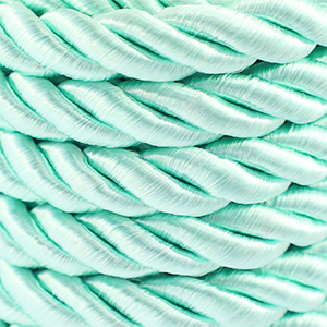 Cordon tendance torsad&eacute; 10mm Turquoise clair