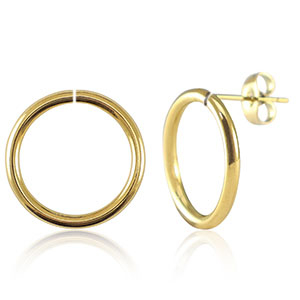 Boucles d'oreilles en acier Inox 18mm Dor&eacute;