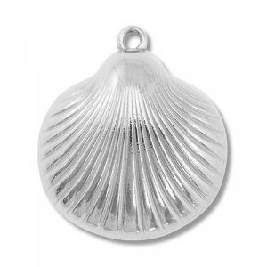 Breloques en acier Inox coquille Argent&eacute;