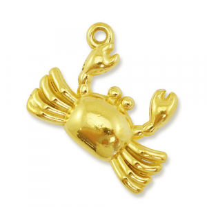 Breloques en acier Inox crabe Dor&eacute;