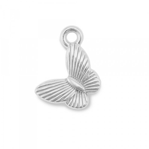 Breloques en acier Inox papillon Argent&eacute;