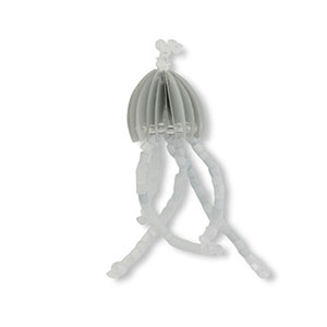 Pendentifs en perles de verre m&eacute;duse Gris-gris clair-transparent