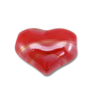 Perles en c&eacute;ramique DQ grecque c&oelig;ur Rouge