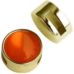 Poussoir en metal DQ Cuoio avec serti pour 12mm cabochon dor&eacute;