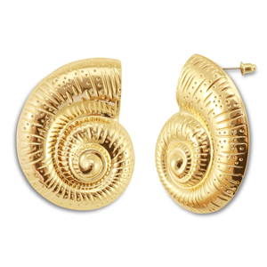 Boucles d'oreilles accroche-regard coquille Dor&eacute;