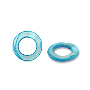 Perles coquillage 15mm rond Bleu