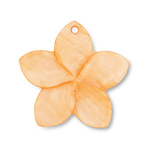 Breloque coquillage fleur Orange