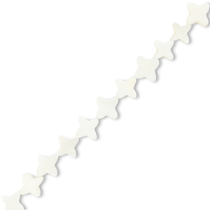 Perles coquillage &eacute;toile Blanc cass&eacute;