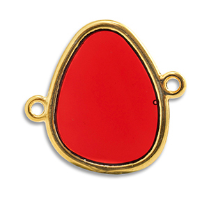 Breloques en m&eacute;tal DQ connecteur Rouge-Dor&eacute; (sans nickel)