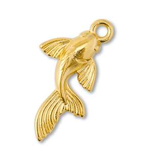 Breloques en m&eacute;tal DQ poisson Dor&eacute; (sans nickel)